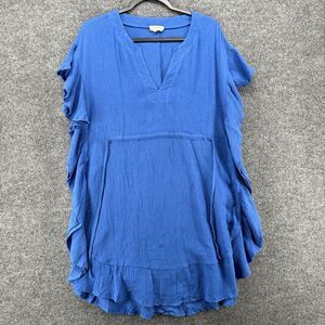 UMGEE Dress Womens S Blue V-Neck Shift Resort Boho Cover Up Casual Vacation